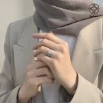 انگشتر استیل نگین کاری شده کریستالی کد 407074031 - Image 4