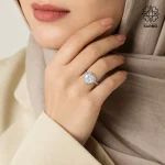انگشتر استیل نگینی طرح قلب رنگ نقره ای کد 40707400 - Image 4