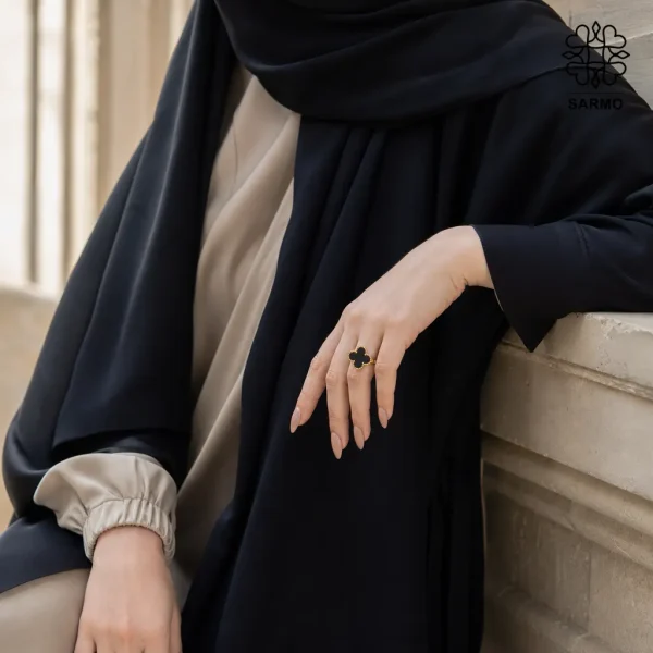 انگشتر ونکلیف مشکی طلایی استیل کد 505428019 - Image 4
