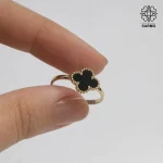انگشتر استیل ونکلیف مشکی طلایی کد 505428019 - Image 3