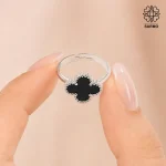 انگشتر استیل ونکلیف مشکی نقره ای کد 509428020 - Image 3