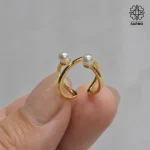 انگشتر استیل  مرواریدی طلایی کد 509151017 - Image 3