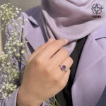 انگشتر استیل نگین بنفش کد 407074021 - Image 3
