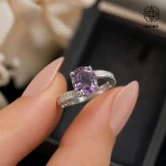 انگشتر استیل نگین بنفش کد 407074021 - Image 2