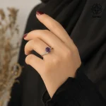 انگشتر استیل نگین بنفش کد 407074021 - Image 4