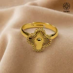 انگشتر استیل  ونکلیف طلایی کد 509428019 - Image 2