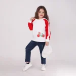 بلوز دخترانه طرح رگلان دوچرخه