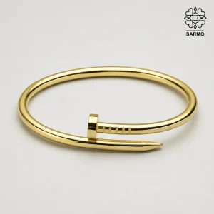 بنگل طلایی طرح میخ کد 509428030-49