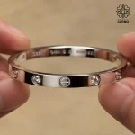 بنگل کارتیر نگین دار استیل کد 509428026 - Image 2