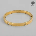 بنگل کارتیر نگین دار طلایی کد 509428025-38