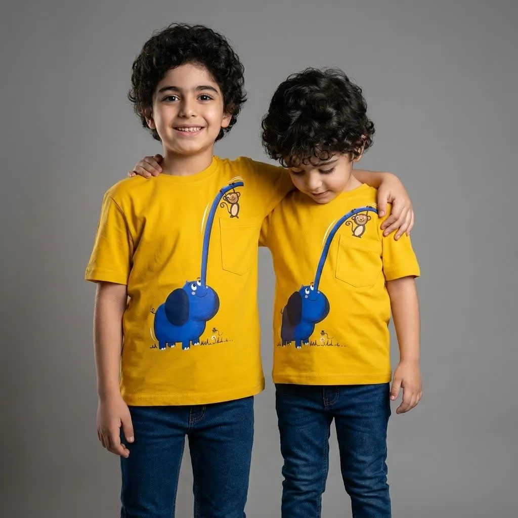 تیشرت-پسرانه-طرح-فیل-و-میمون-31951-wlEAc تیشرت پسرانه طرح فیل و میمون - تصویر 1