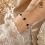 دستبند ونکلیف مشکی نقره ای کد 509428002-48 - Image 4