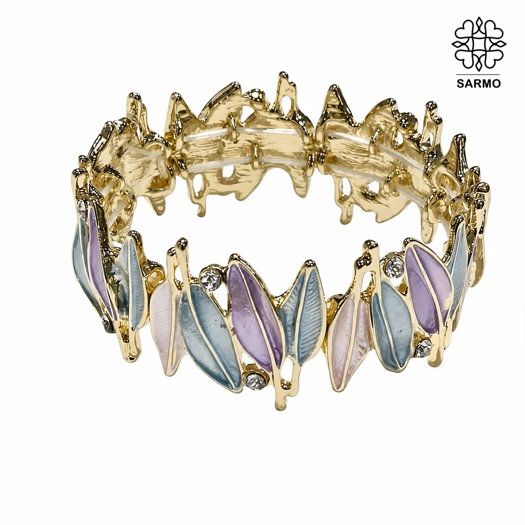 دستبند-کشی-طرح-برگ-کد-509149072-1075-1qOd2 دستبند کشی میناکاری برگ استیل کد 509149072 - Image 1