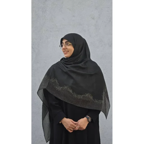 روسری نخی زیتون - Image 2