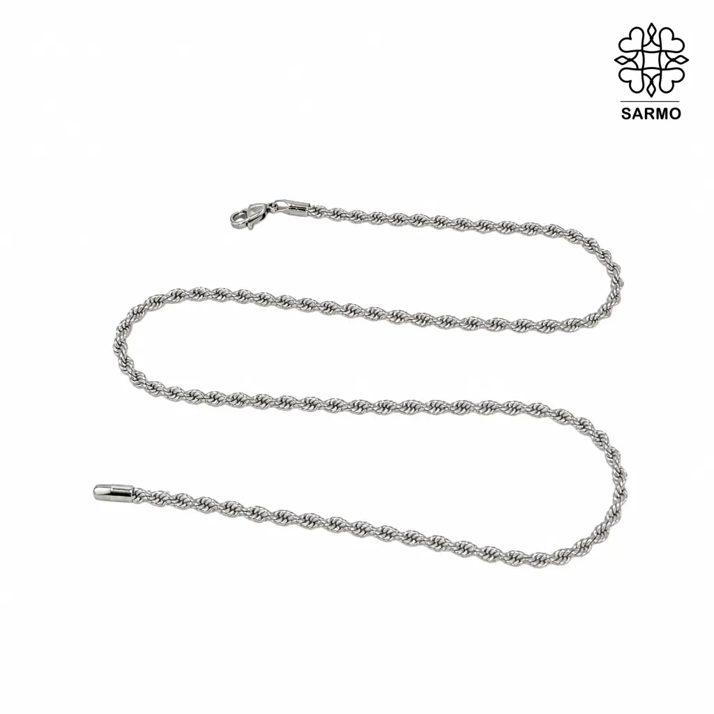 زنجیر-تک-بافت-کارشده-ژوپینگ-کد-410230176-1004-PXvmH زنجیر بافت نقرهای ژوپینگ کد 410230176 - Image 1