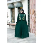 ست پیراهن و جلیقه گلبرگ سبز