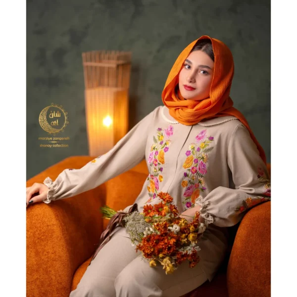 شومیز لینن گلسا گلدوزی - تصویر 2