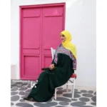 عبا رنگی زنانه کرپ الیزه مدل ترنج - Image 4