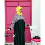 عبا رنگی زنانه کرپ الیزه مدل ترنج - Image 5