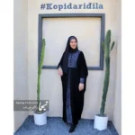 عبا زنانه شیردهی کرپ عبایی رز مشکی - Image 4