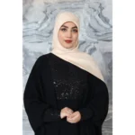 عبا زنانه مجلسی شیک سوپر اسود آسمان شب - Image 2