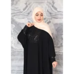 عبا زنانه مجلسی شیک سوپر اسود آسمان شب - Image 5