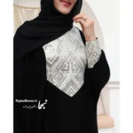 عبا زنانه مشکی جت بلک حریر اسود حنانه - Image 3