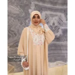 عبا مجلسی زنانه کرپ عبایی رز کرم - Image 5