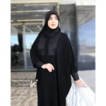 عبای مجلسی سوزن‌دوزی هندی ضحی تمام مشکی - Image 11
