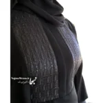 عبای مجلسی سوزن‌دوزی هندی ضحی تمام مشکی - Image 5