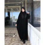عبای مجلسی سوزن‌دوزی هندی ضحی تمام مشکی - Image 8