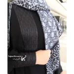 عبای مجلسی سوزن‌دوزی هندی ضحی تمام مشکی - Image 9