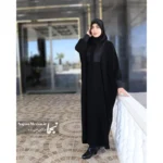 عبای مجلسی سوزن‌دوزی هندی ضحی تمام مشکی - Image 10