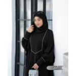 مانتو عبایی آذر مشکی کد 14021 - Image 3