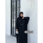 مانتو عبایی آذر مشکی کد 14021 - Image 4