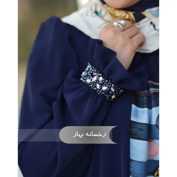 مانتو عبایی رخسانه بهارمشکی کد 14018 - تصویر 4