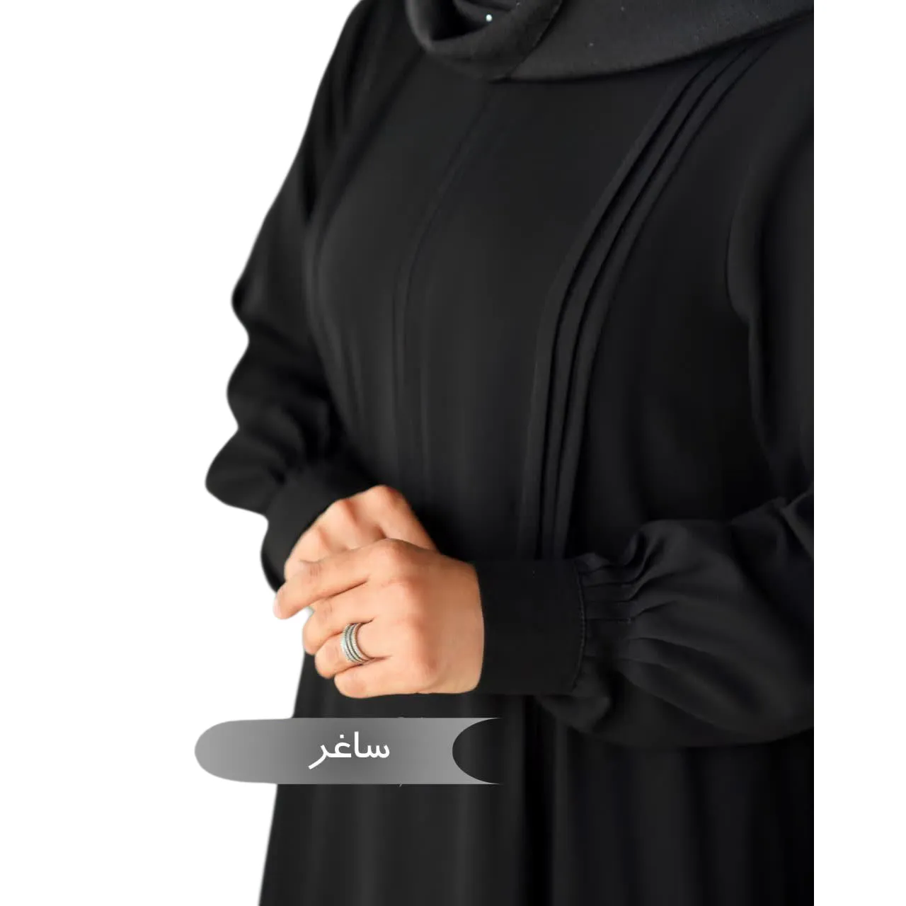 مانتو-عبایی-ساغر-مشکی-کد-14013-5219 مانتو عبایی ساغر مشکی کد 14013 - Image 1