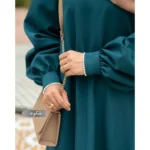 مانتو عبایی شکوه مشکی کد 1409 - Image 2