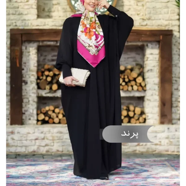 مانتو عبایی طرح پرند - تصویر 3