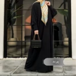 مانتو عبایی طرح پرند - تصویر 4