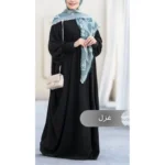 مانتو عبایی غزل مشکی کد 1408 - Image 2