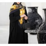 مانتو عبایی غزل مشکی کد 1408 - Image 5