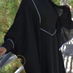 مانتو عبایی قیطون مشکی کد 14027 - Image 2
