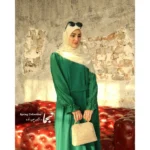 مانتو عبایی مجلسی کرپ الیزه مدل طلوع - Image 8