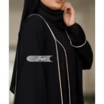 مانتو عبایی مهگل مشکی کد 1405 - Image 3