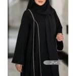 مانتو عبایی مهگل مشکی کد 1405 - Image 4
