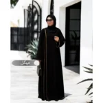 مانتو عبایی مهگل مشکی کد 1405 - Image 8