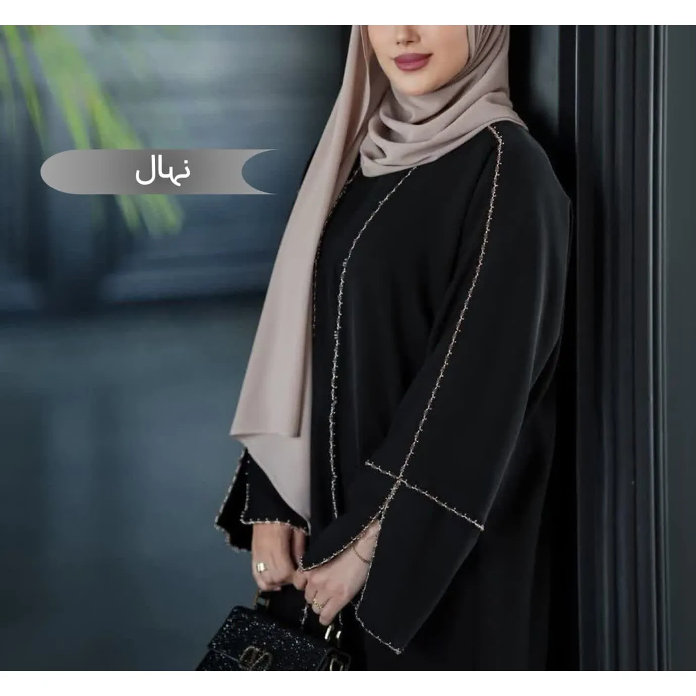 مانتو-عبایی-نهال-مشکی-کد-14041-5326-7 مانتو عبایی نهال مشکی کد 14041 - Image 1