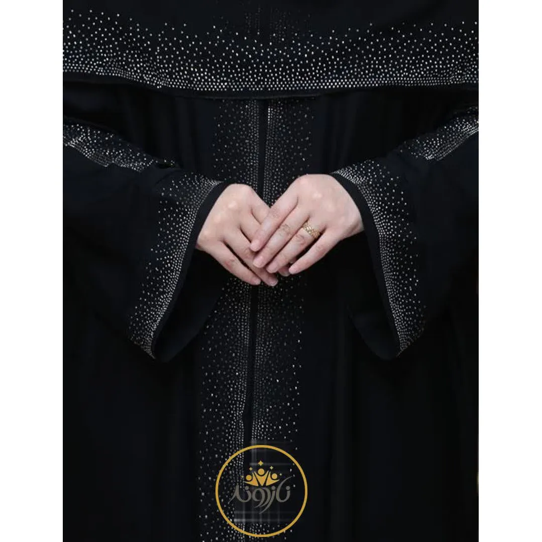 مانتو-عبایی-نگین-مشکی-کد-14023-5275-ZIrEA مانتو عبایی نگین مشکی کد 14023 - Image 1