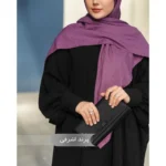 مانتو عبایی پرند اشرفی مشکی کد 1402 - Image 2